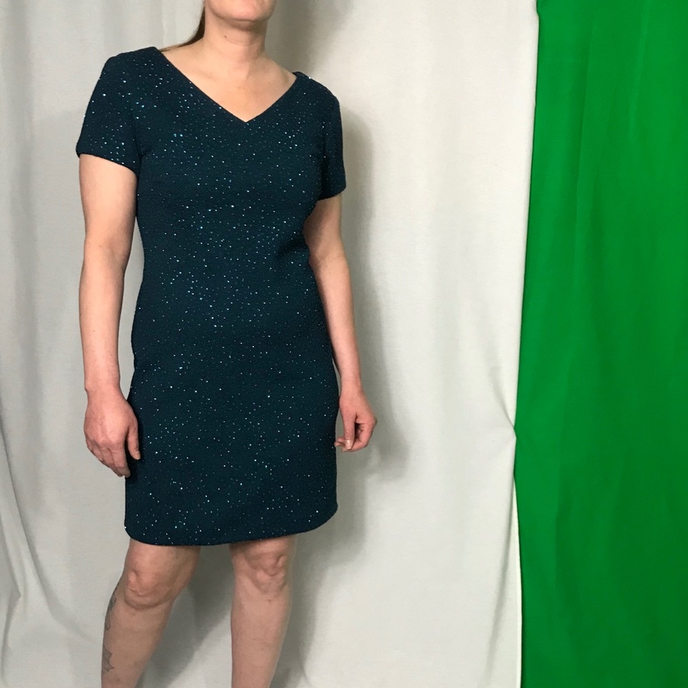 Turquoise/Blue Green Rhinestone Dress